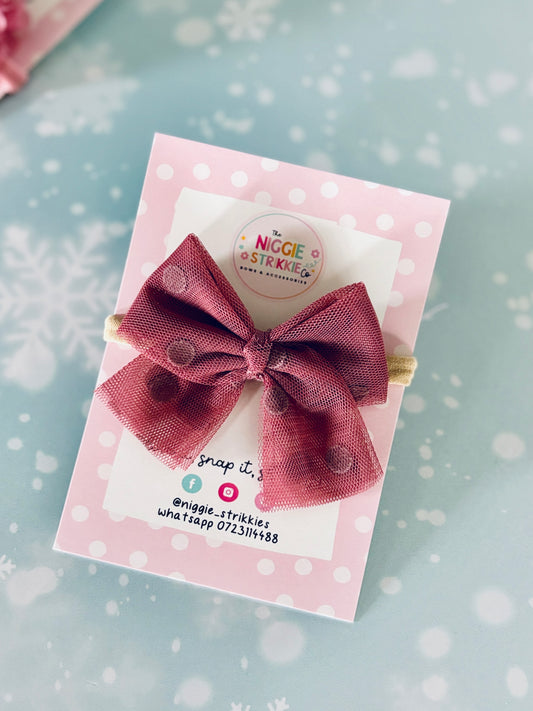 Polkadot tulle hairbow