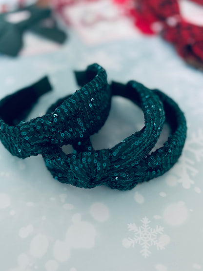 Emerald green sequin aliceband