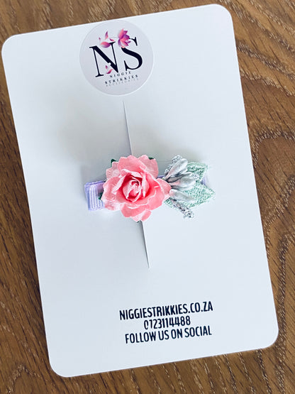 Rose bouquet hair clips