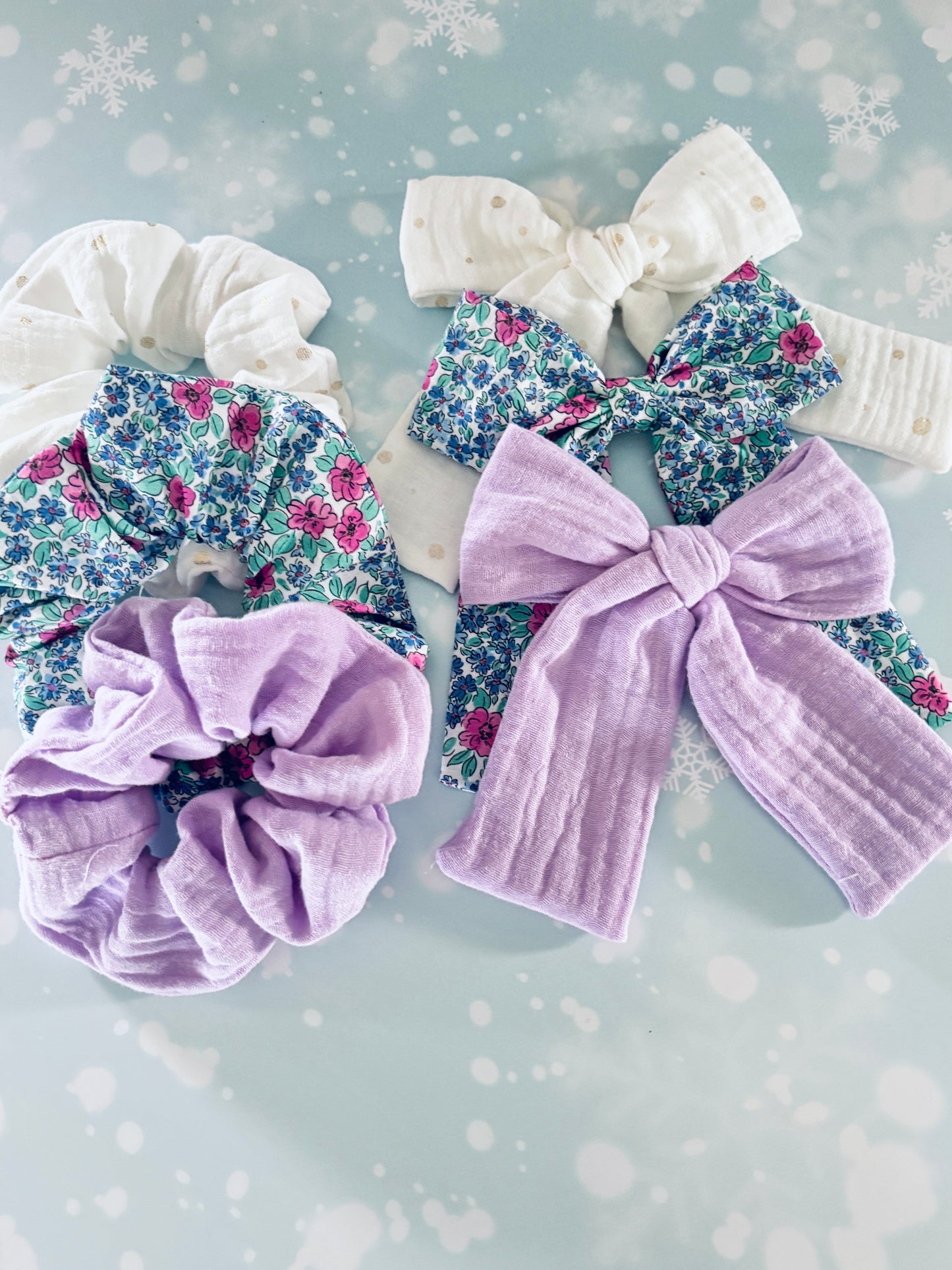 Classic fabric bows & scrunchie combo