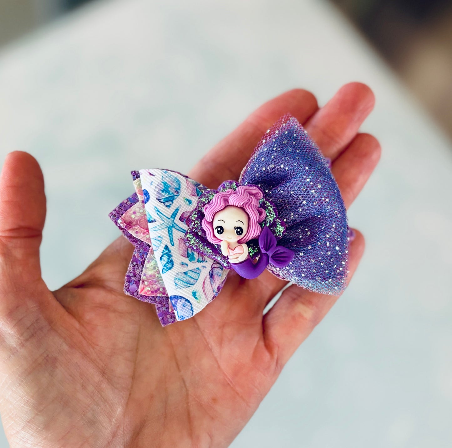 Mermaid hair bow