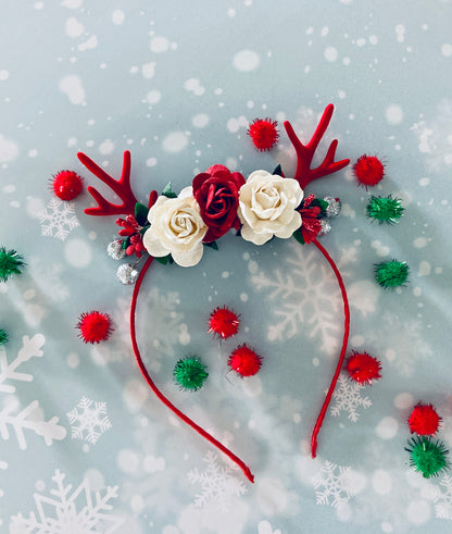 Reindeer antler floral aliceband