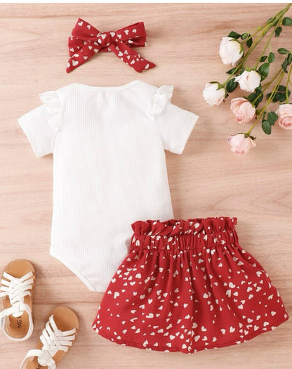 Flutter heart baby skirt set