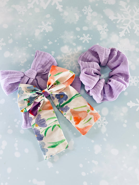 Classic fabric bows & scrunchie combo