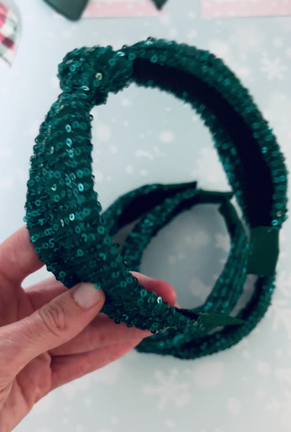 Emerald green sequin aliceband